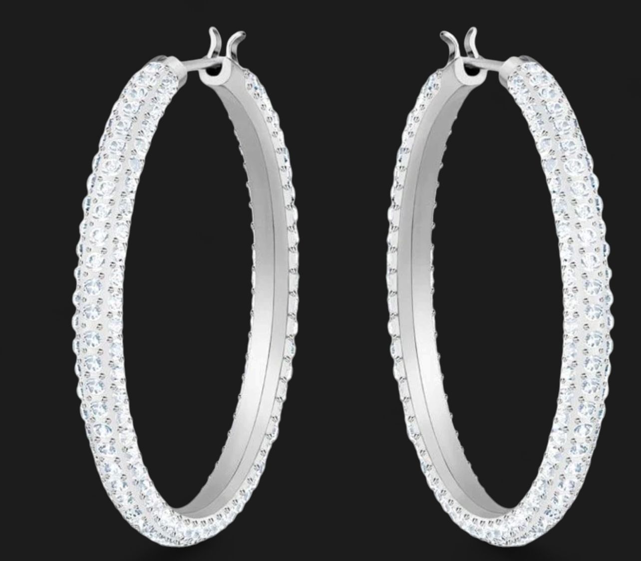 Stone Hoop Earrings - 5389432