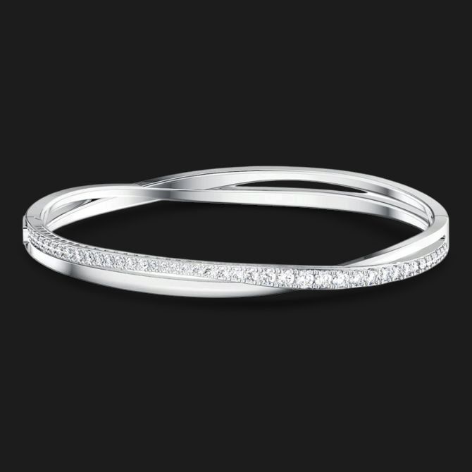 Hyperbola Bangle Round Cut, White 5565210