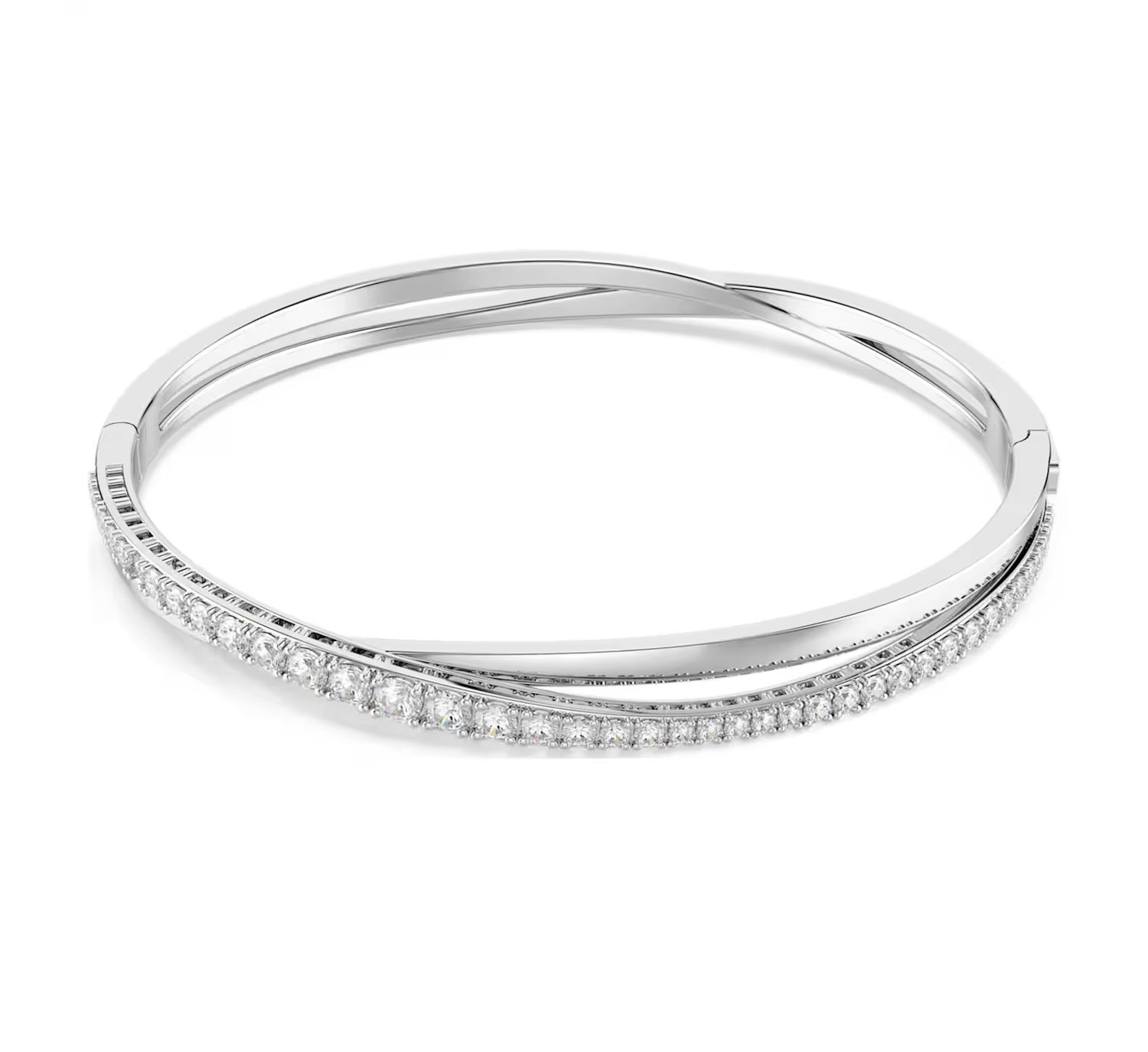 Hyperbola Bangle Round Cut, White-5565210
