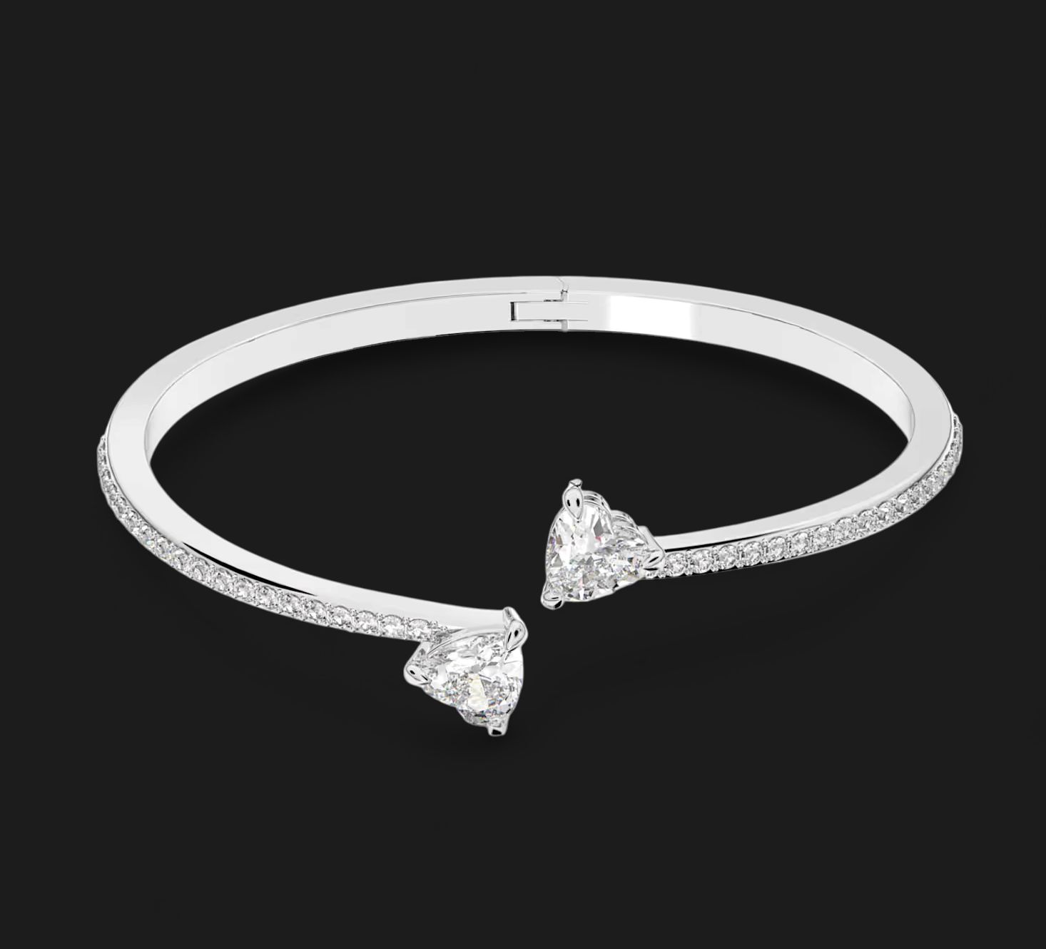Mesmera Attract Bangle, Heart, White (Size M) - 5518814