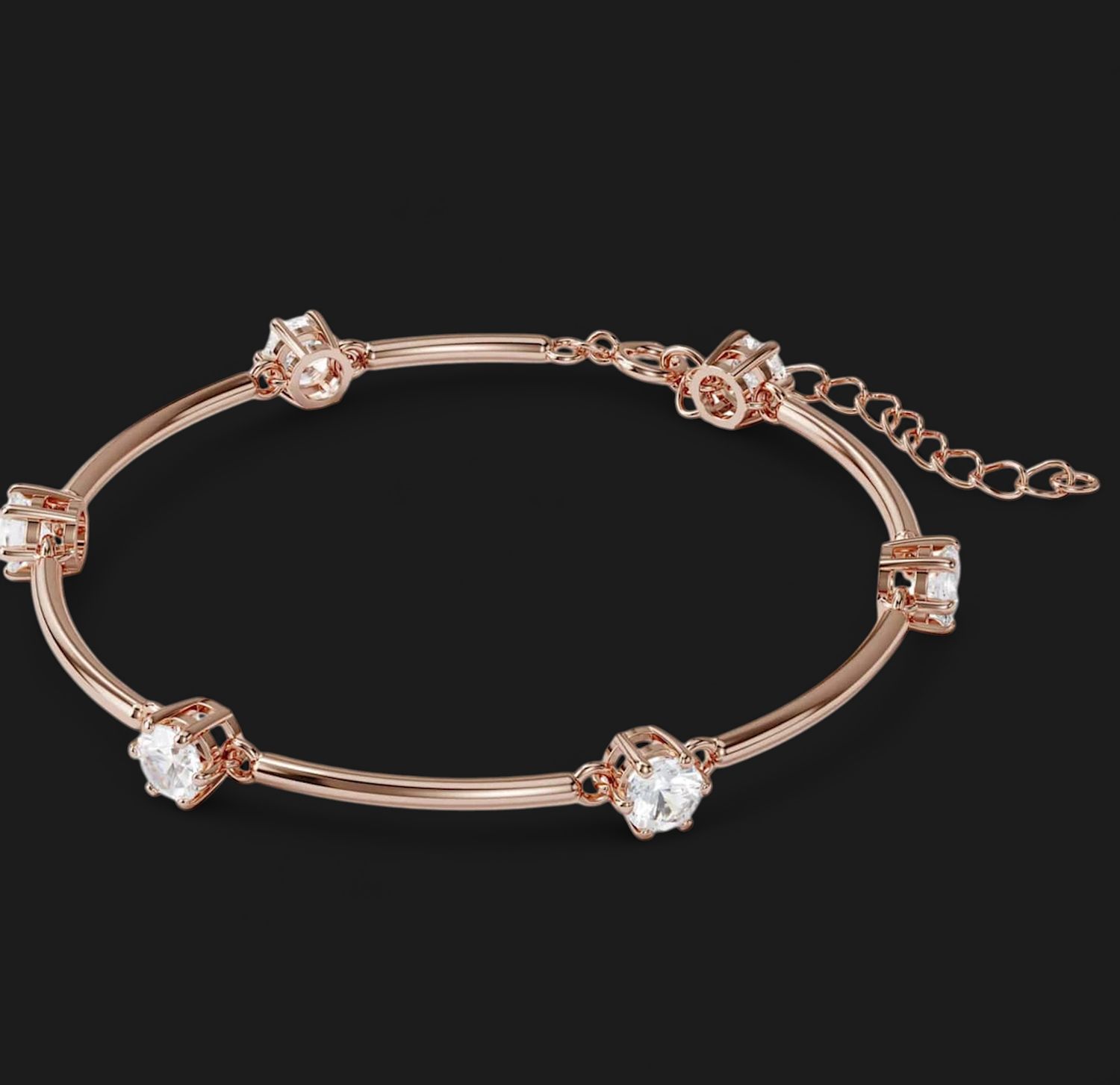 Constella Bracelet, Round Cut, White, Rose-Gold, - 5609711