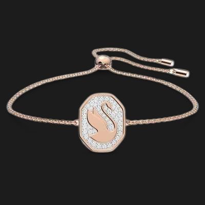 Signum Bracelet, Swan, White, Rose Gold- 5621107