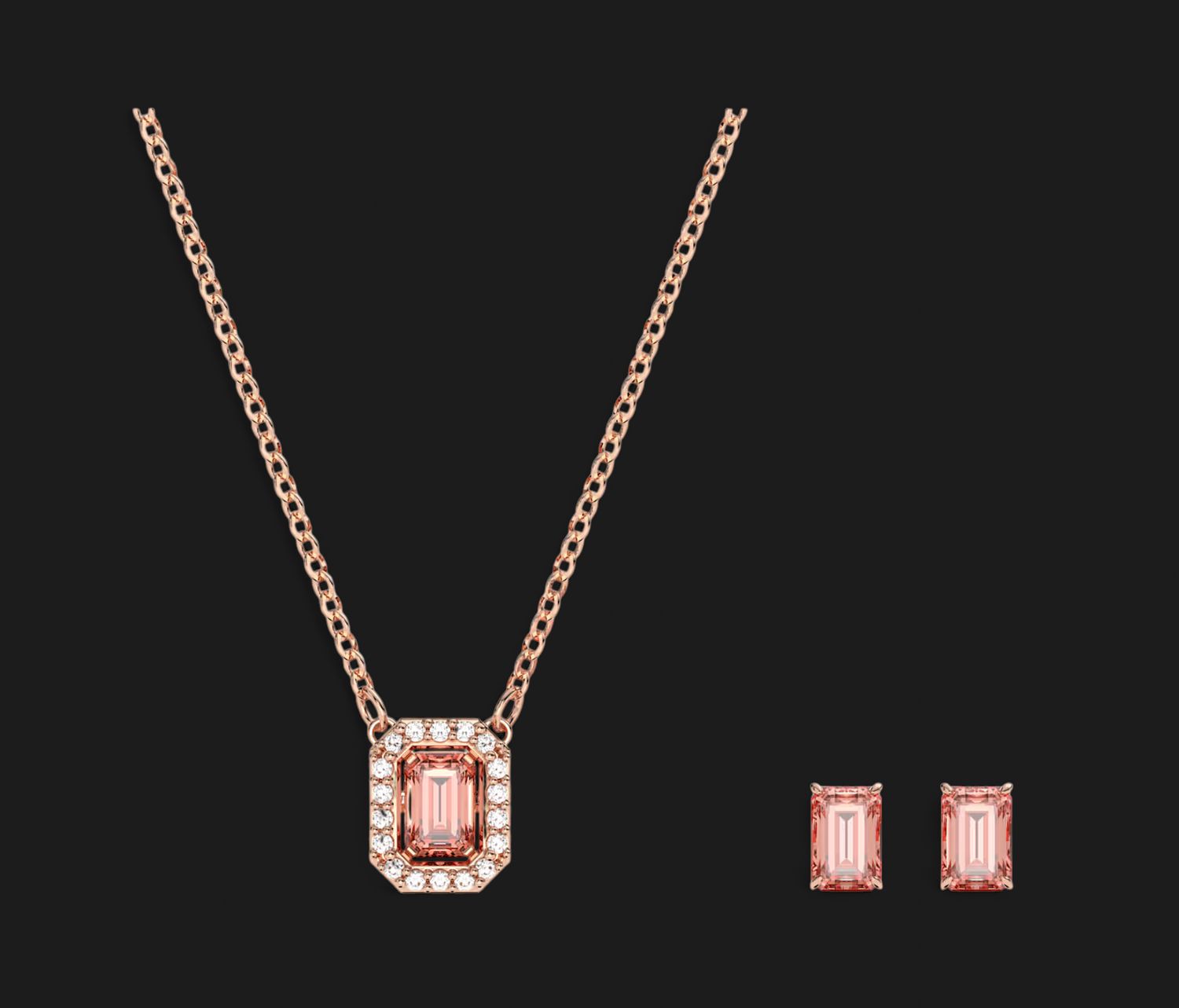 Una Angelic Set Octagon Cut, Pink, Rose Gold- 5620548