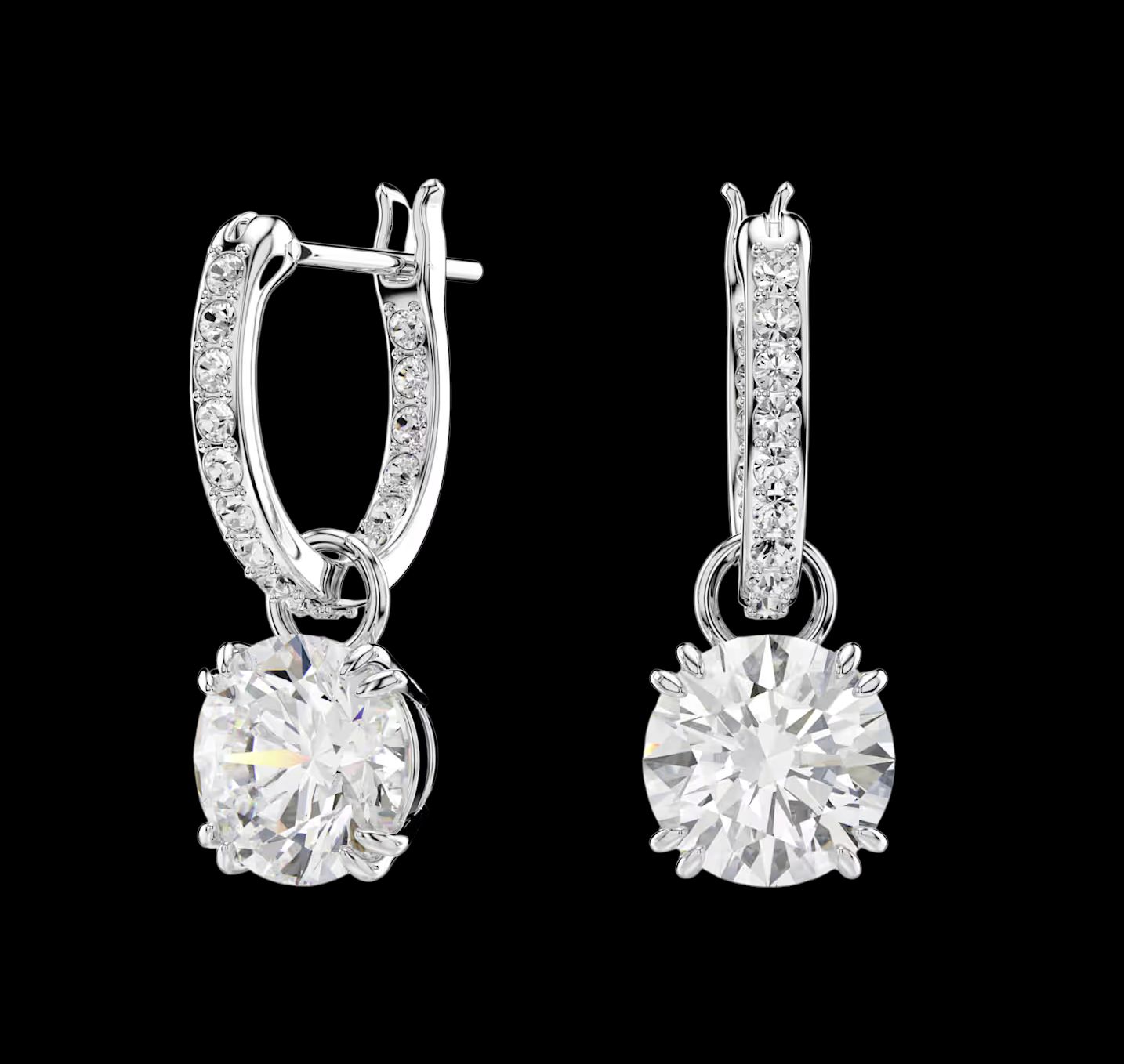 Stilla Drop Earrings, Round Cut - 5636717