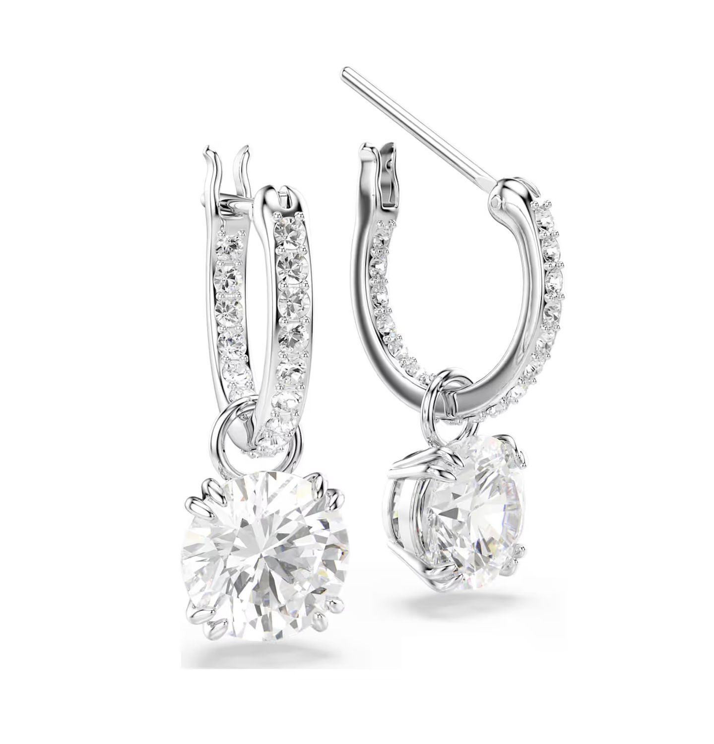 Stilla Drop Earrings, Round Cut-5636717