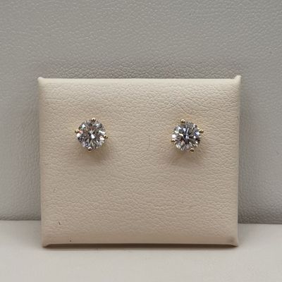 14KY 1ct Solitare Oval-Cut Studs