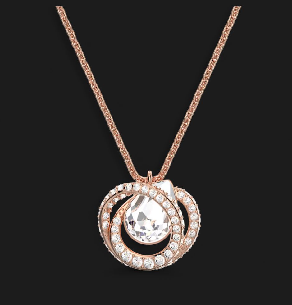 Generation Pendant White, Rose gold-tone-5636513