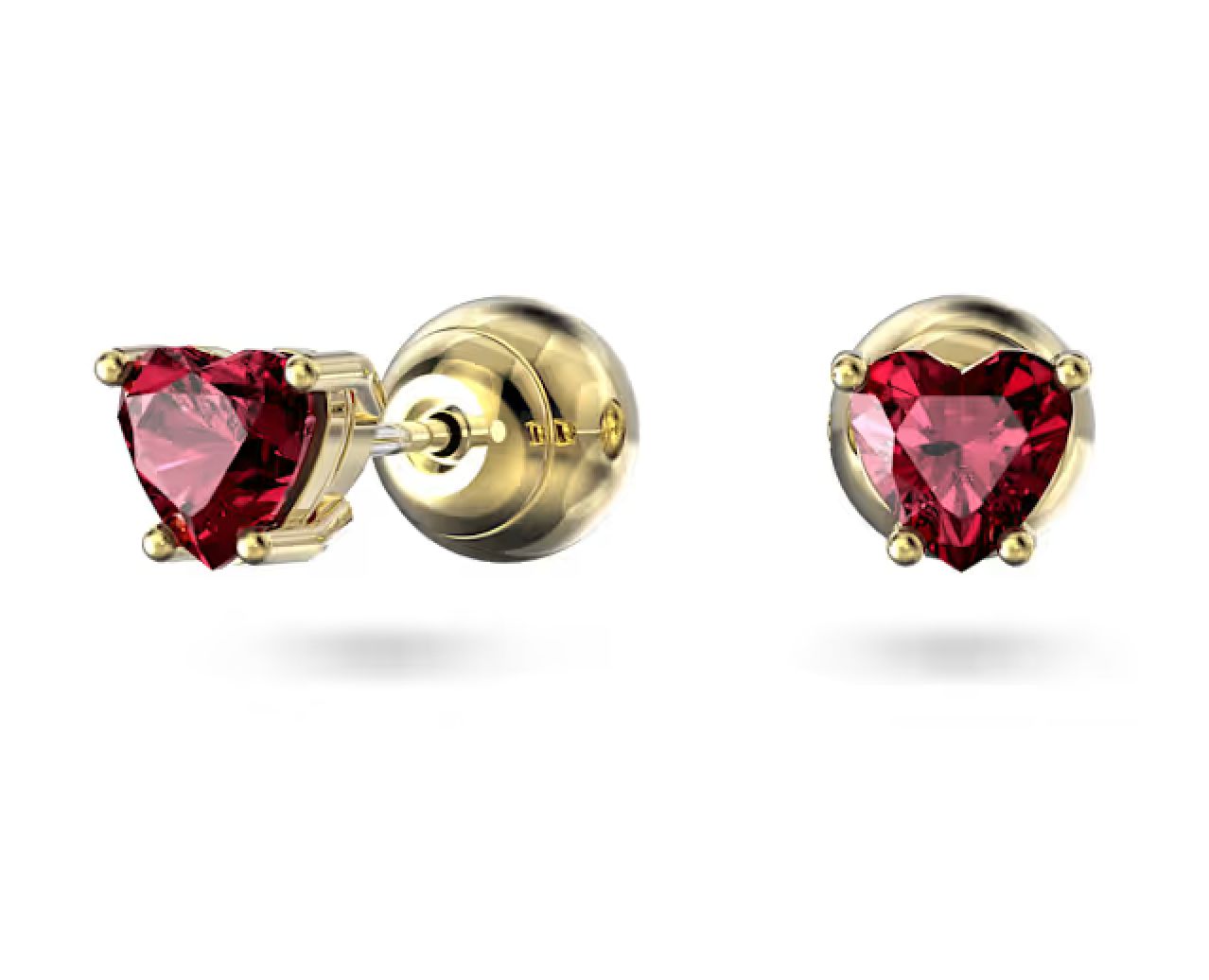 Stilla Stud Earrings, Heart, Red-5639133
