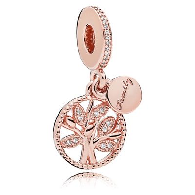 Sparkling Family Tree Dangle Charm - 781728CZ