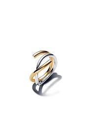 Organically Shaped Two-tone Double Ring - 163889C00