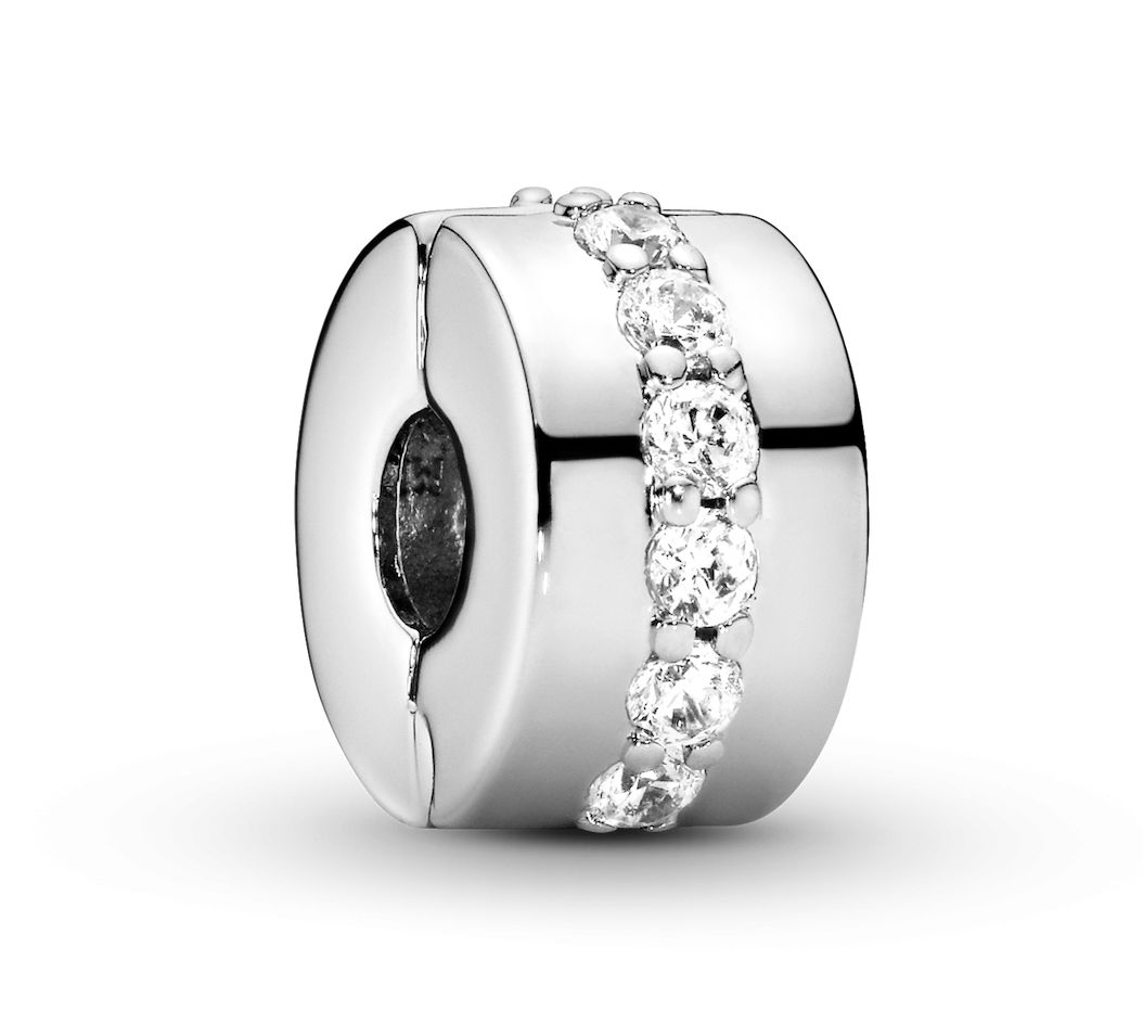 Clear Sparkling Row Clip Charm-791972CZ