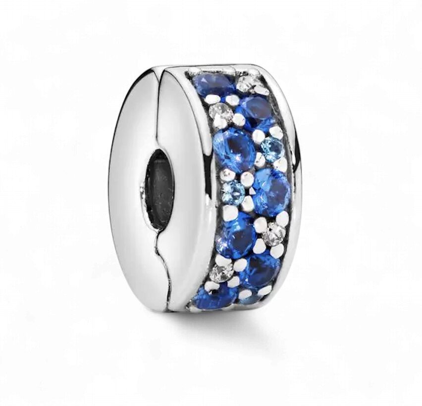 Blue Pavé Clip Charm-791817NSBMX