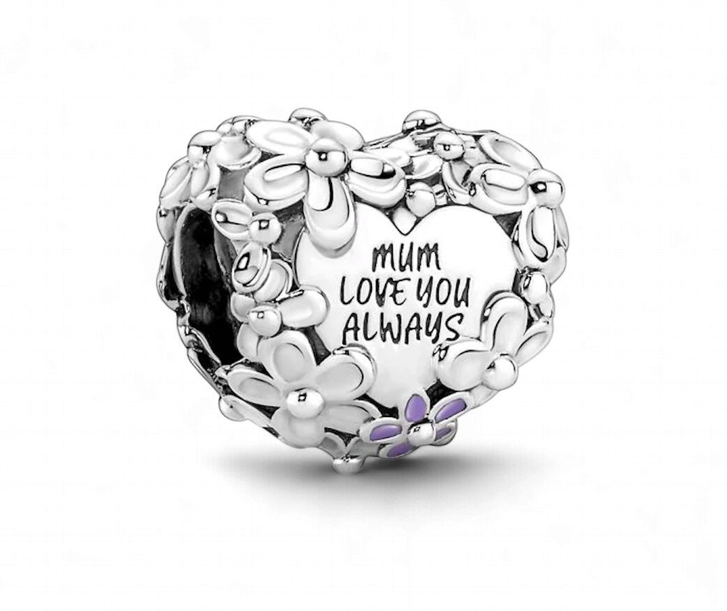 Mum Daisy Heart Charm-791155C01