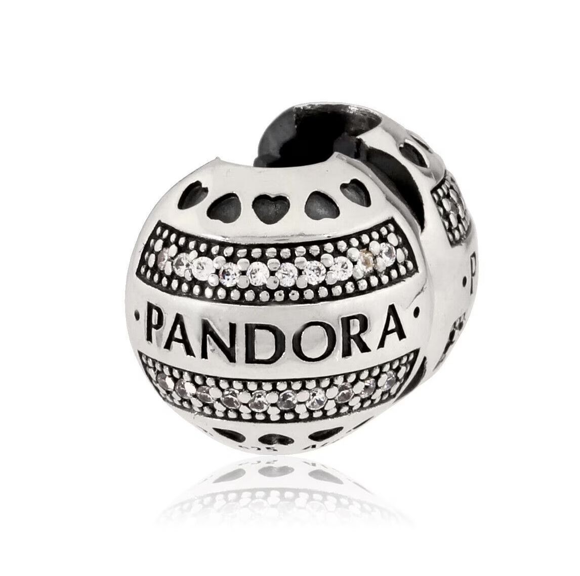 Pandora Logo Round Clip Charm - 797433CZ