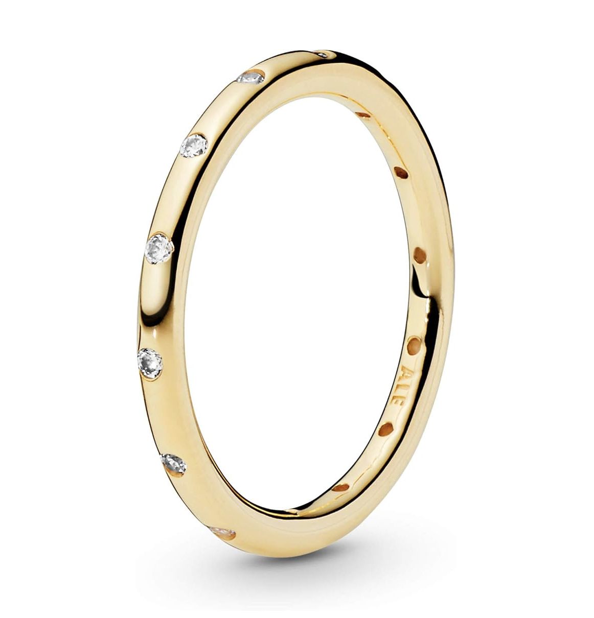 Pandora: 14KY (Solid Gold) Simple Sparkling Band 150178CZ