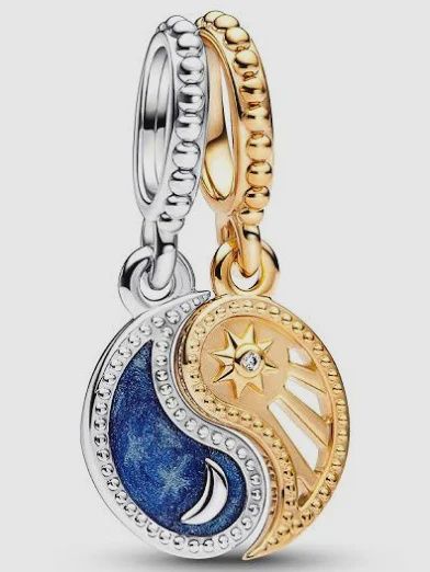 Two-tone Splittable Sun &amp; Moon Dangle Charm - 762678C01