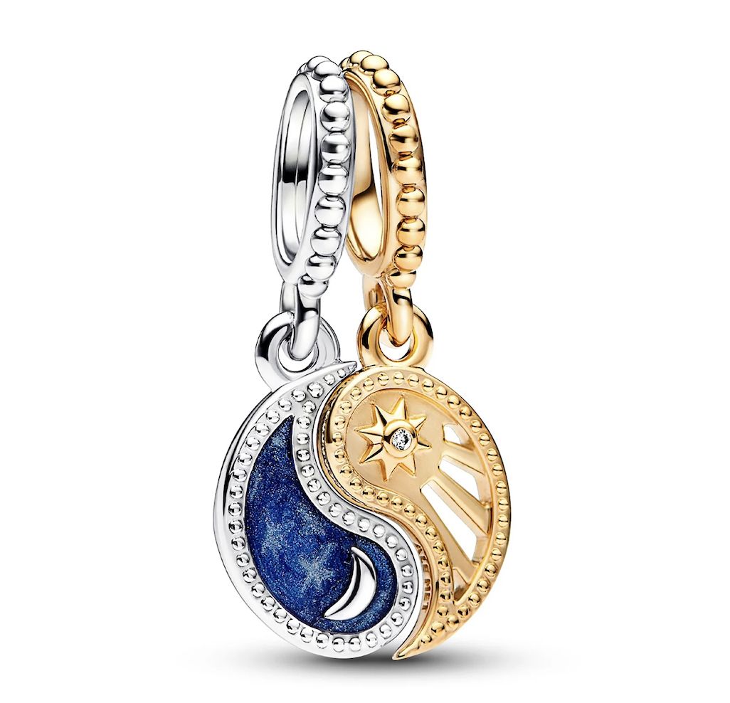 Two-Tone Splittable Sun &amp; Moon Dangle Charm - 762678C01