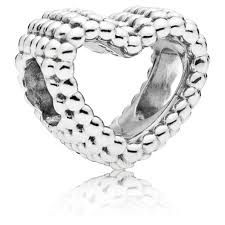 Beaded Open Heart Charm - 797516