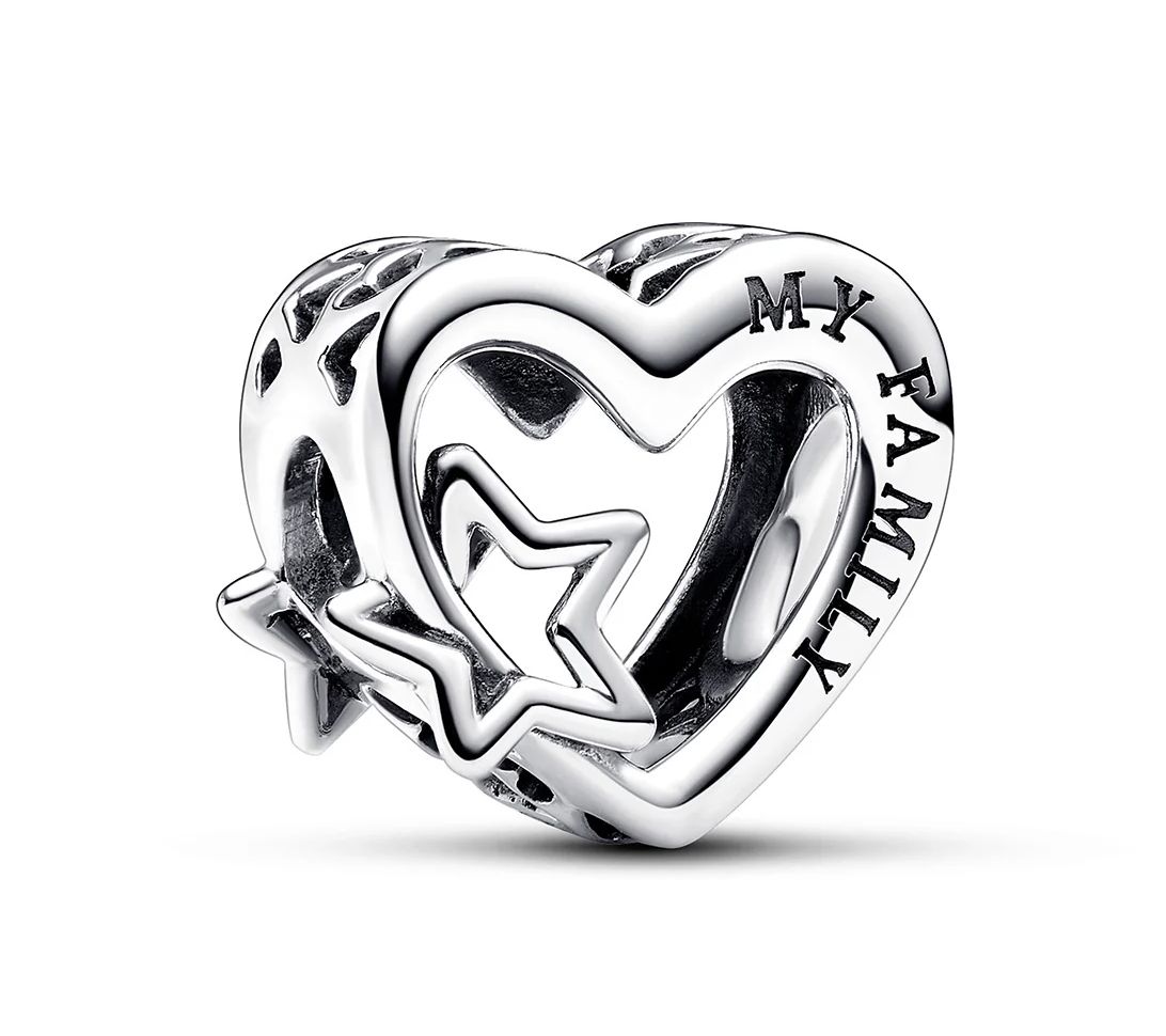 Openwork Family Heart &amp; Star Charm-792829C00