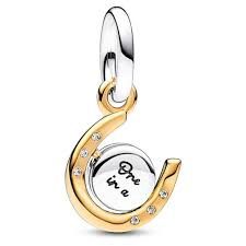 Two-tone Spinning Disc Horseshoe Dangle Charm - 762713C01
