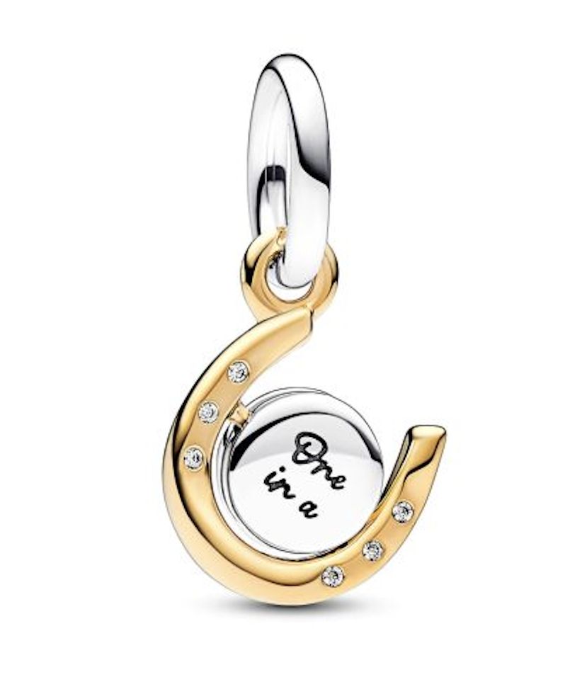 Two-Tone Spinning Disc Horseshoe Dangle Charm-762713C01