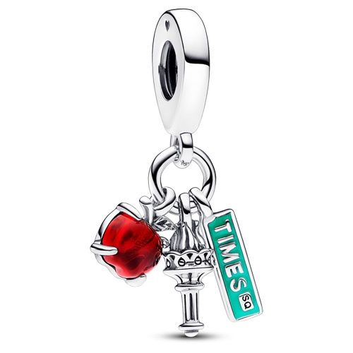 NYC Apple, Torch and Street Sign Triple Dangle Charm - 792718C01