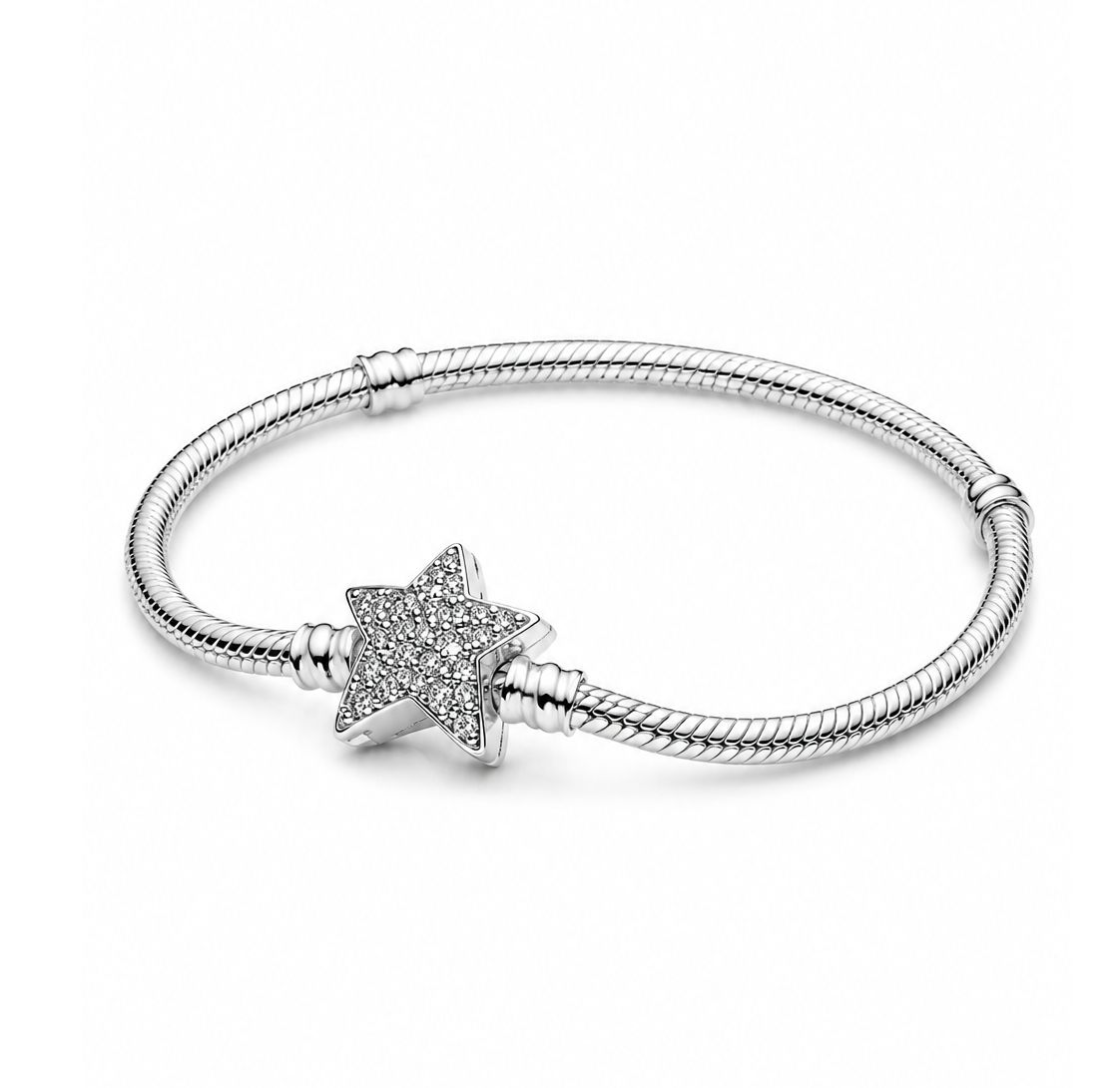 Asymmetric Star Clasp Snake Chain Bracelet - 599639C01