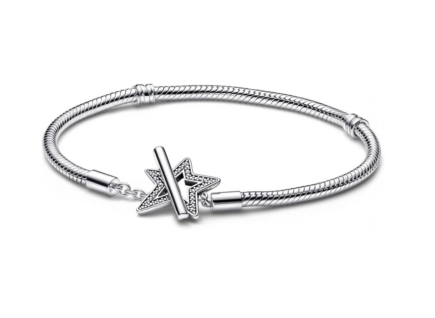 Pandora Moments Asymmetric Star T-bar Snake Chain Bracelet - 592357C01