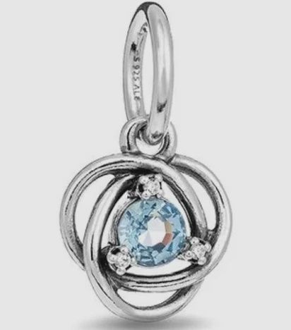 Sea Aqua Blue Eternity Circle Dangle Charm - 793125C03