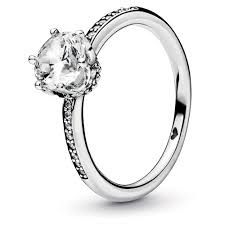 Clear Sparkling Crown Solitaire Ring - 198289CZ