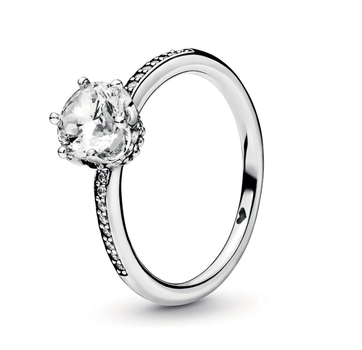Clear Sparkling Crown Solitaire Ring-198289CZ