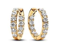 Sparkling Row Eternity Hoop Earrings - 263002C01