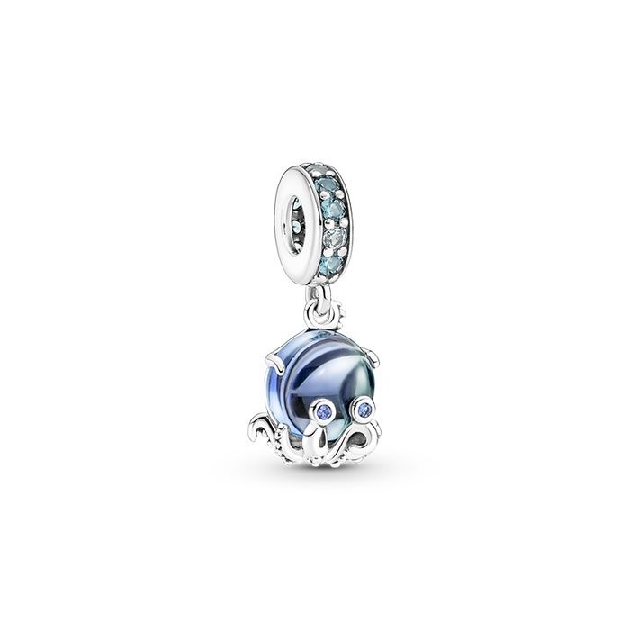 Murano Glass Cute Octopus Dangle Charm - 791694C01
