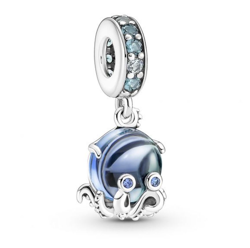 Murano Glass Cute Octopus Dangle Charm - 791694C01