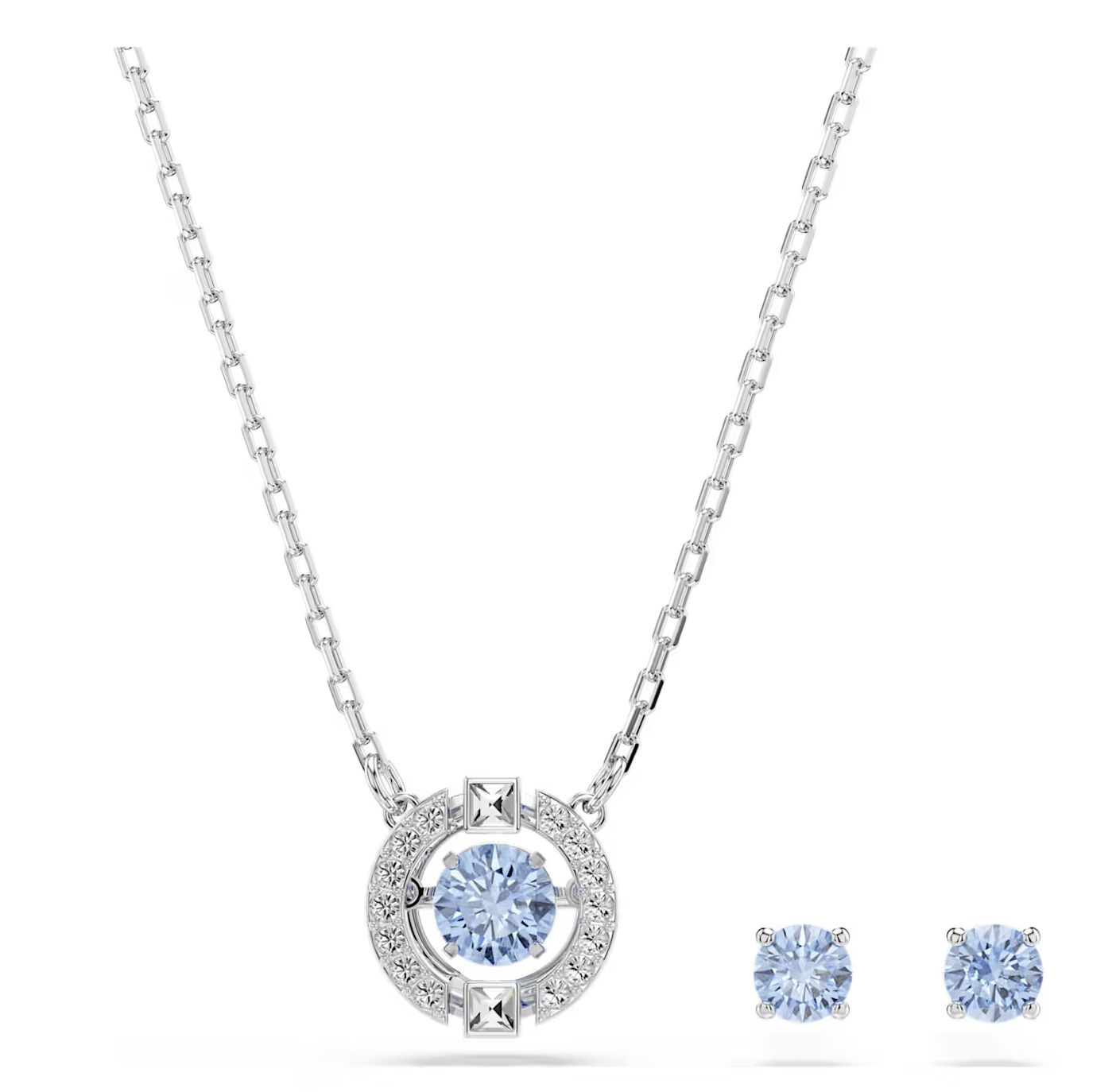 Sparking Dance Crystal Necklace and Earring Set Jewelry Collection-5480485