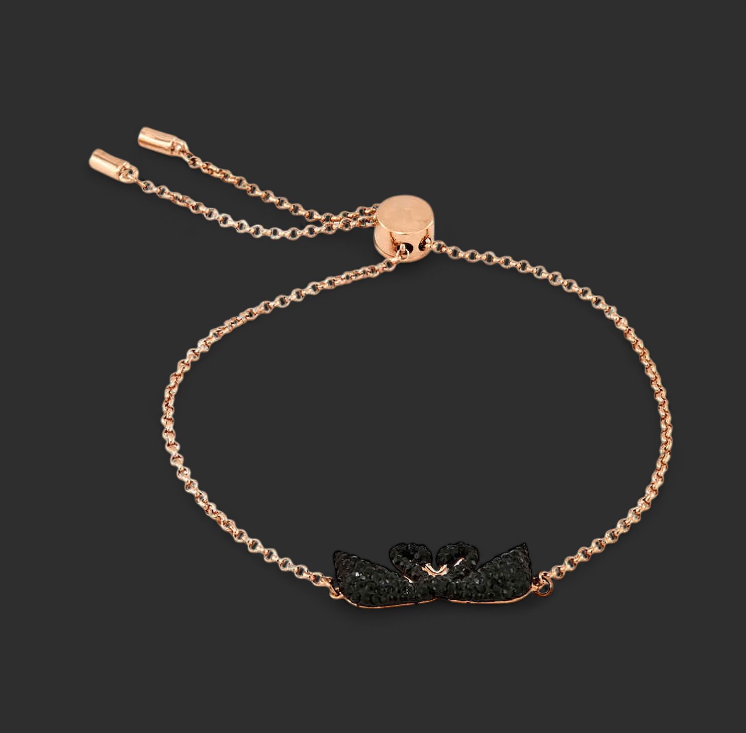 Swan Bracelet, Black, Rose Gold-5344132