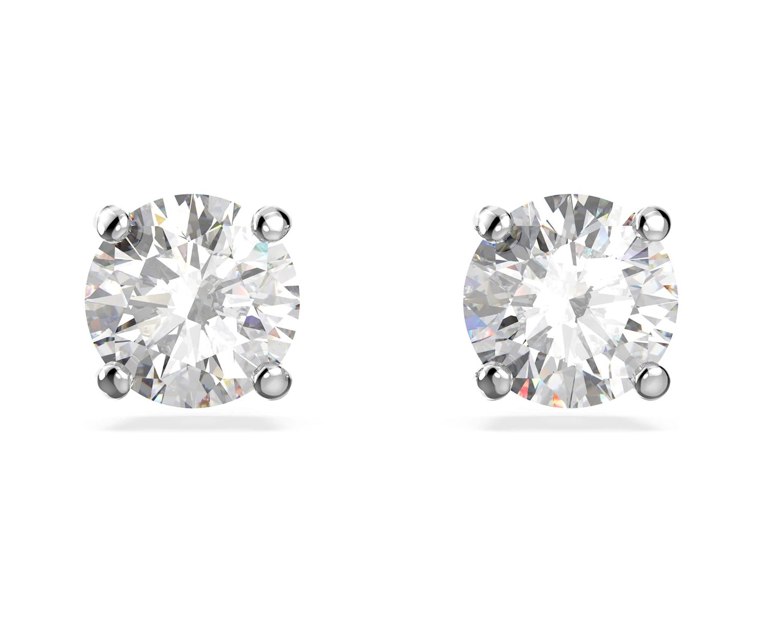 Stilla Attract Stud Earrings, Round Cut, White-5408436