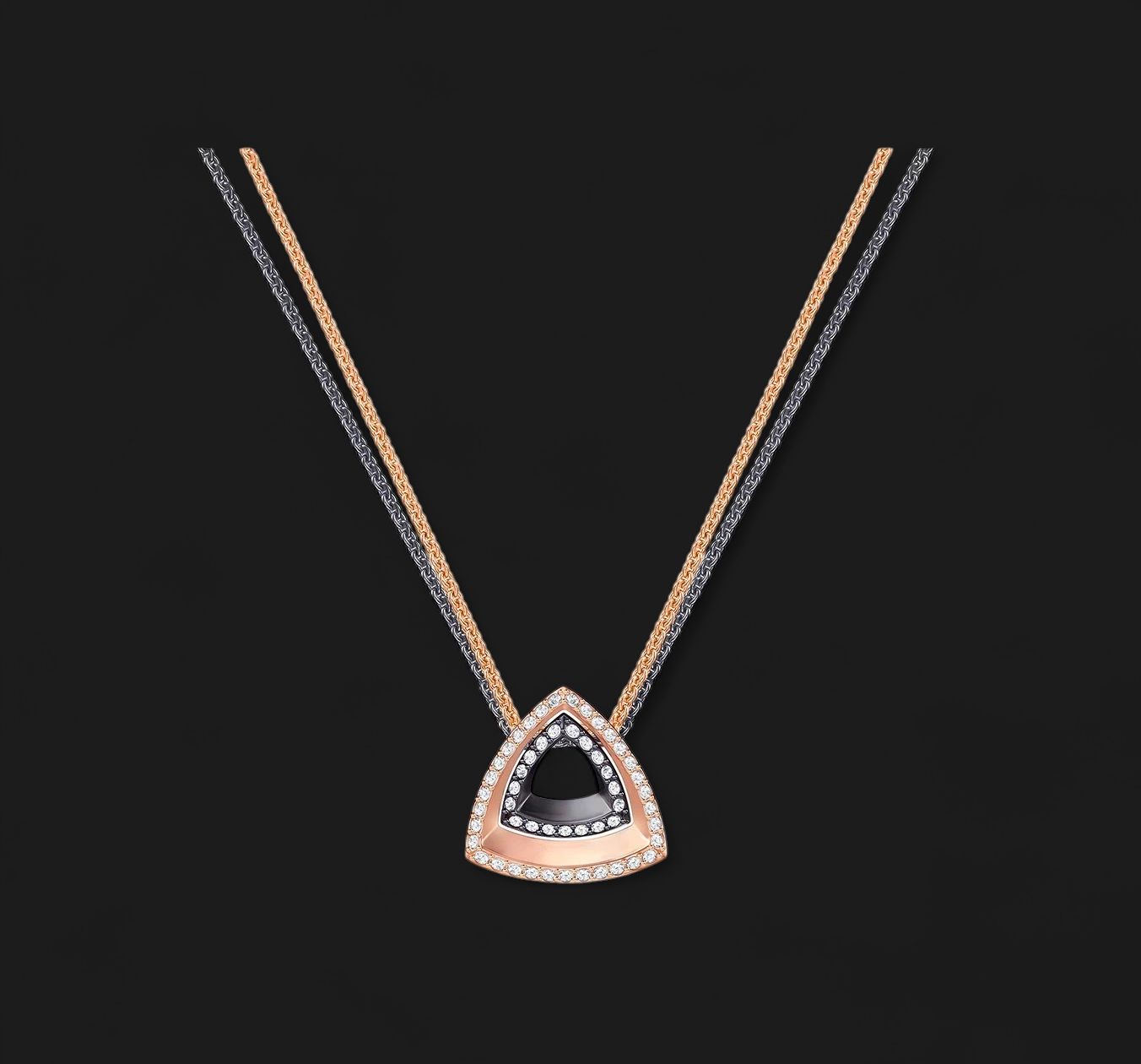 Lovesome Triangle Pendant, Mixed Plating - 5391329
