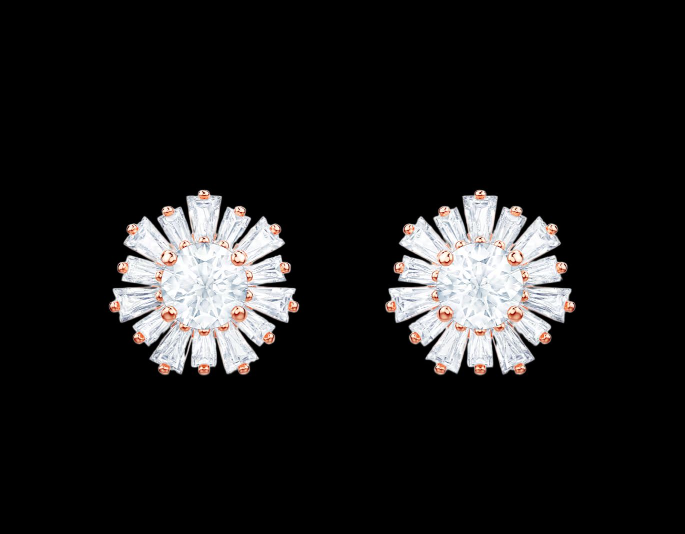 Idyllia Sunshine Stud Earrings, White, Rose-Gold - 5459597