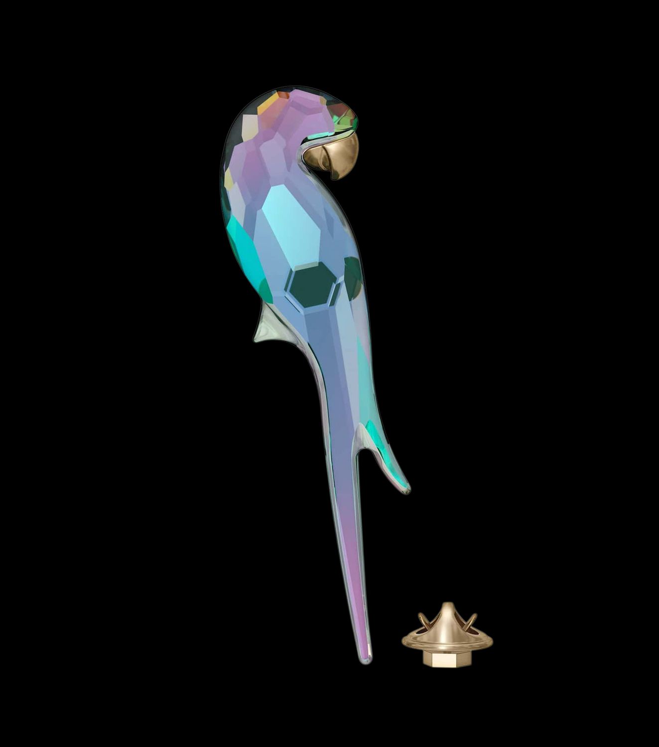 Jungle Beats Parrot Magnet, Shiny Green, Large - 5572152