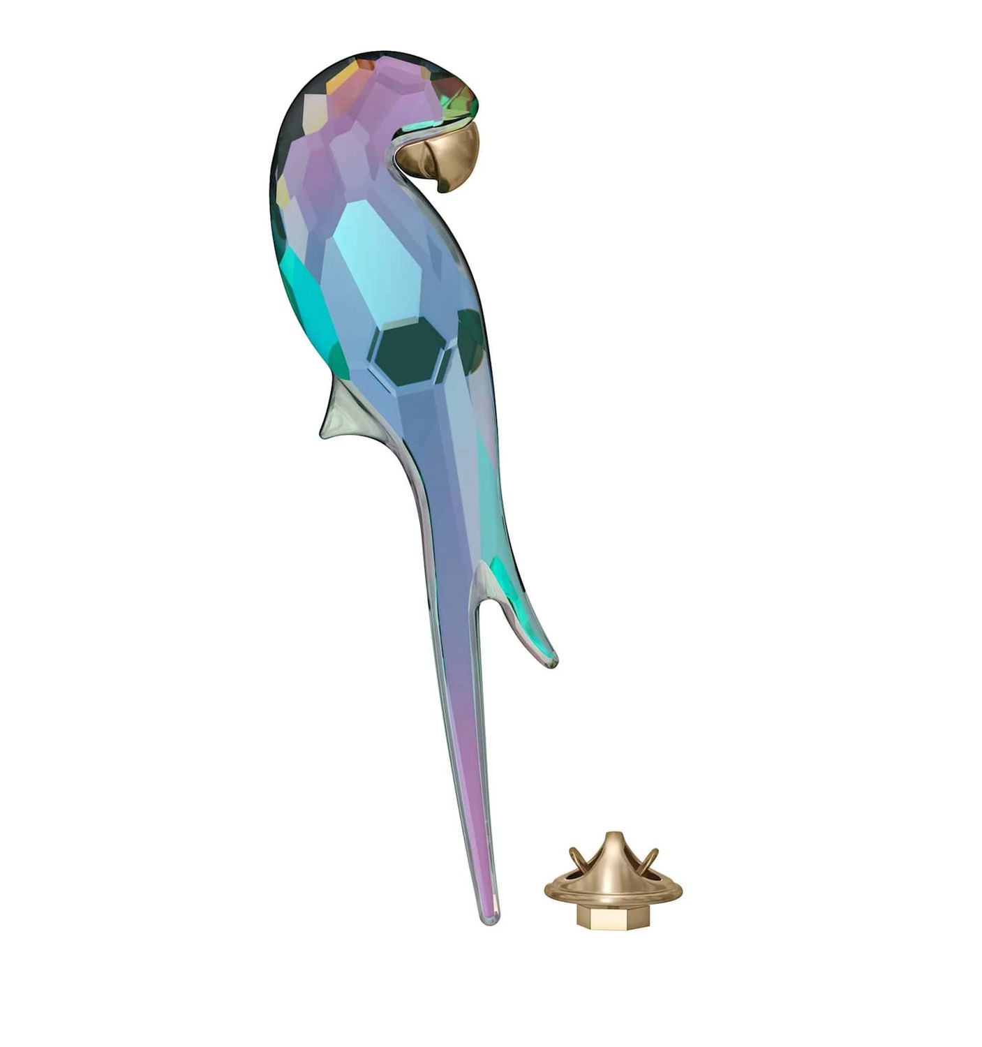 Jungle Beats Parrot Magnet, Shiny Green, Large-5572152