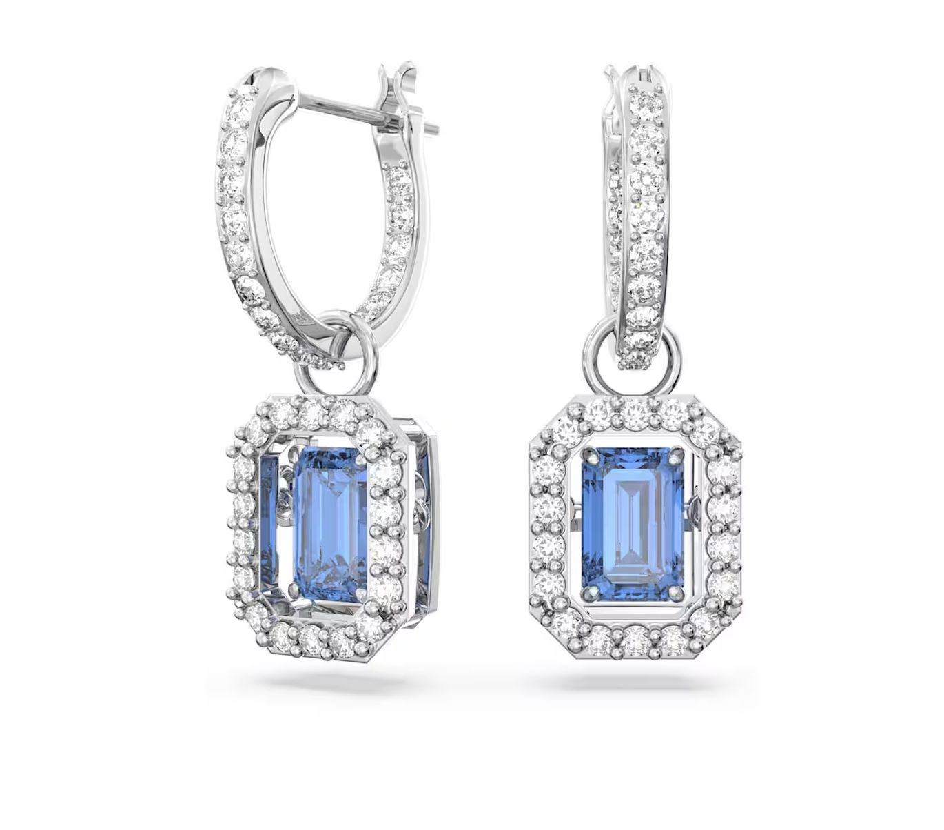 Una Drop Earrings Octagon Cut, Blue- 5619500