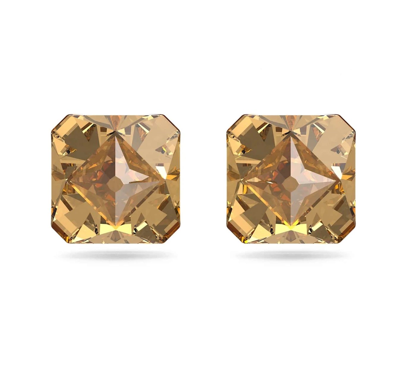 Ortyx Stud Earrings Pyramid Cut, Yellow, Gold-Tone Plate-5613680