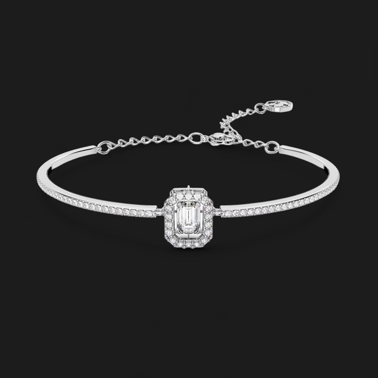 Millenia Bangle, Octagon Cut, Pavé, White - 5638494