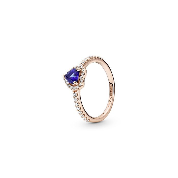 Sparkling Blue Elevated Heart Ring - 188421C01