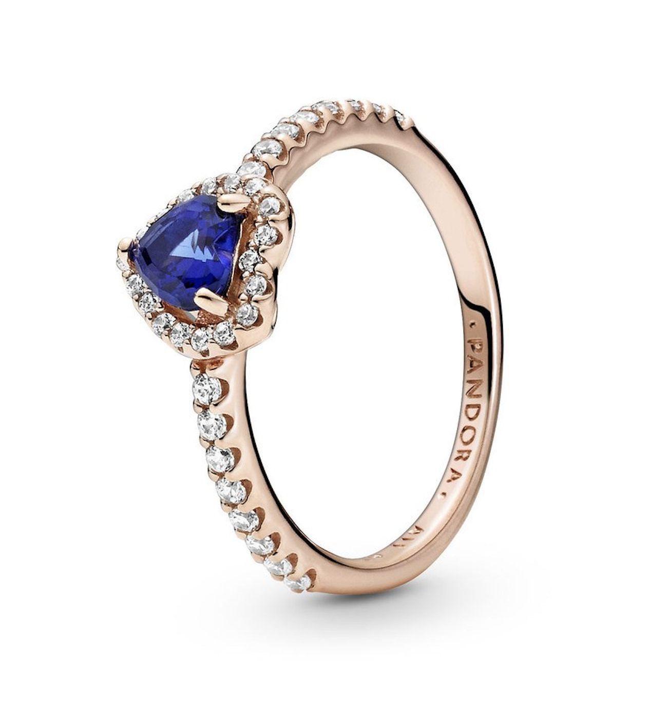 Sparkling Blue Elevated Heart Ring-188421C01