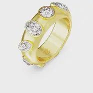 Dextera Mixed Cuts Gold-tone Ring