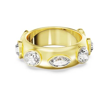Dextera Ring, Yellow Gold-Tone and White Crystals