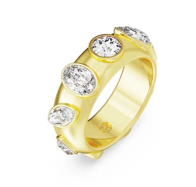 Dextera Ring, Yellow Gold-Tone and White Crystals