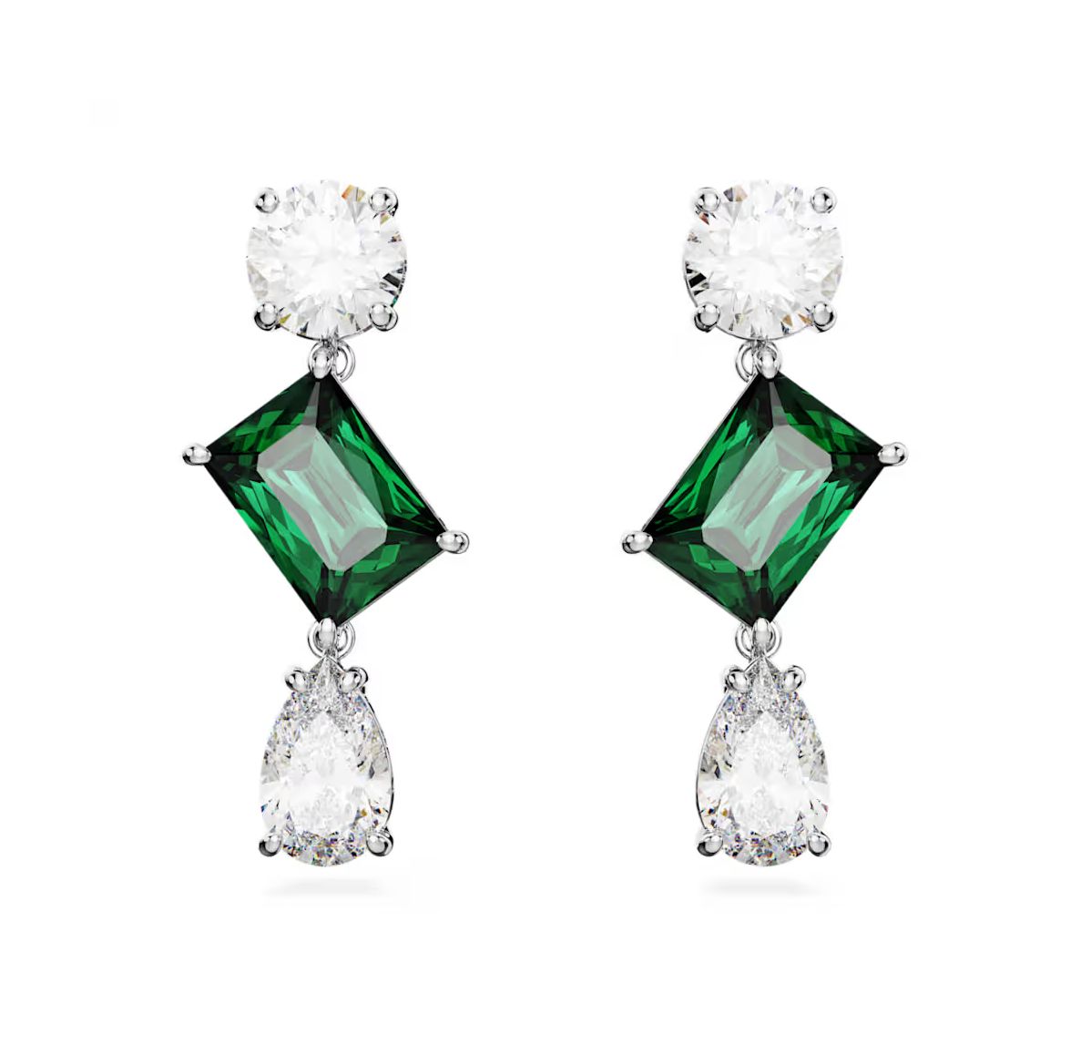 Mesmera Drop Earrings, Green, Mixed Cuts-5665878